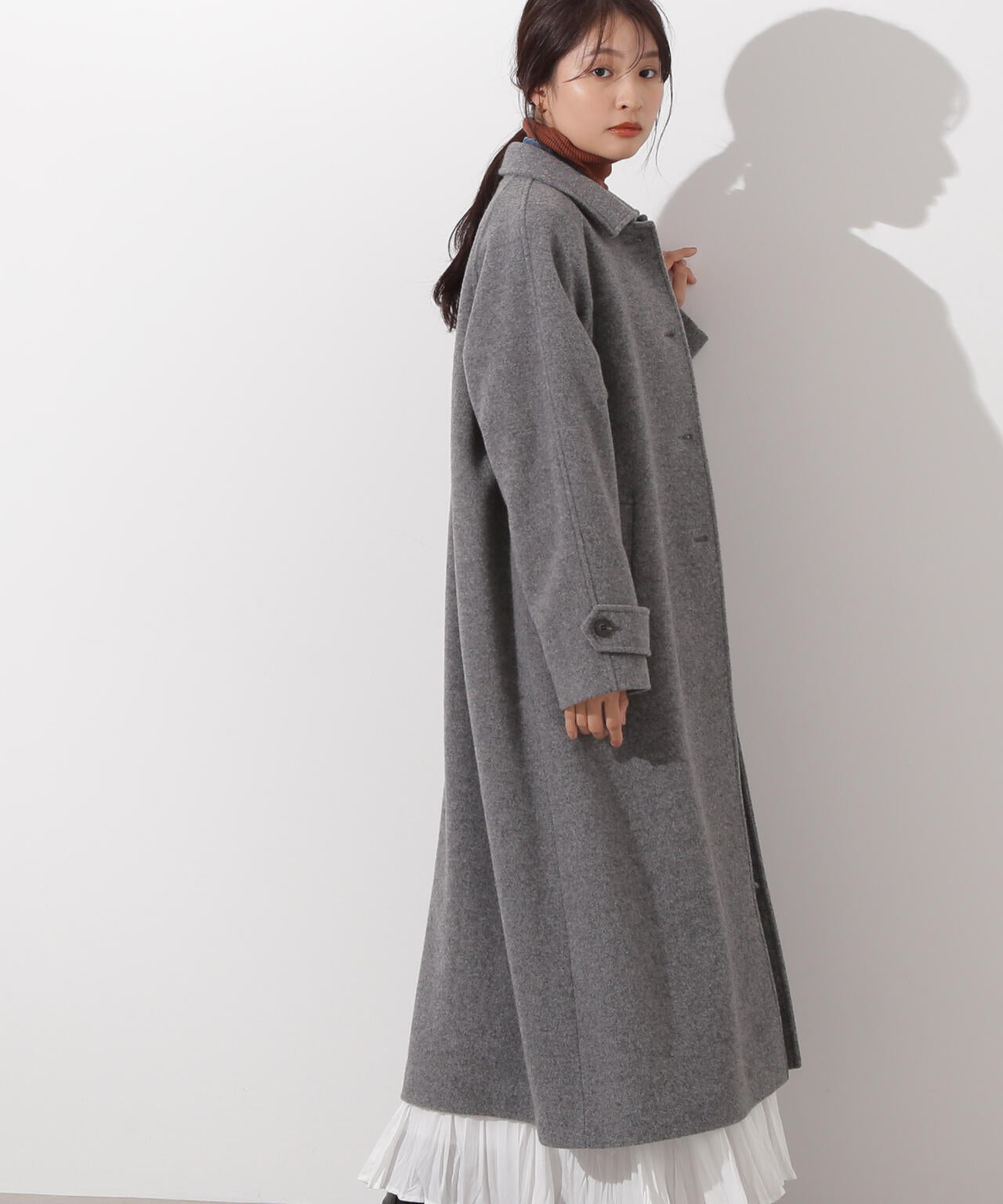 【岸本セシルさん着用】ステンカラーロングコート