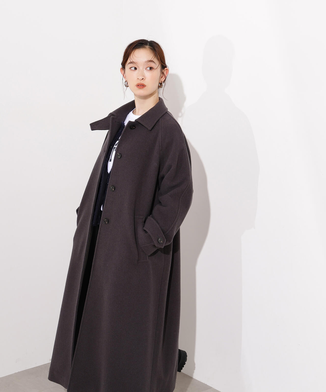 岸本セシルさん着用】ステンカラーロングコート | N. Natural Beauty