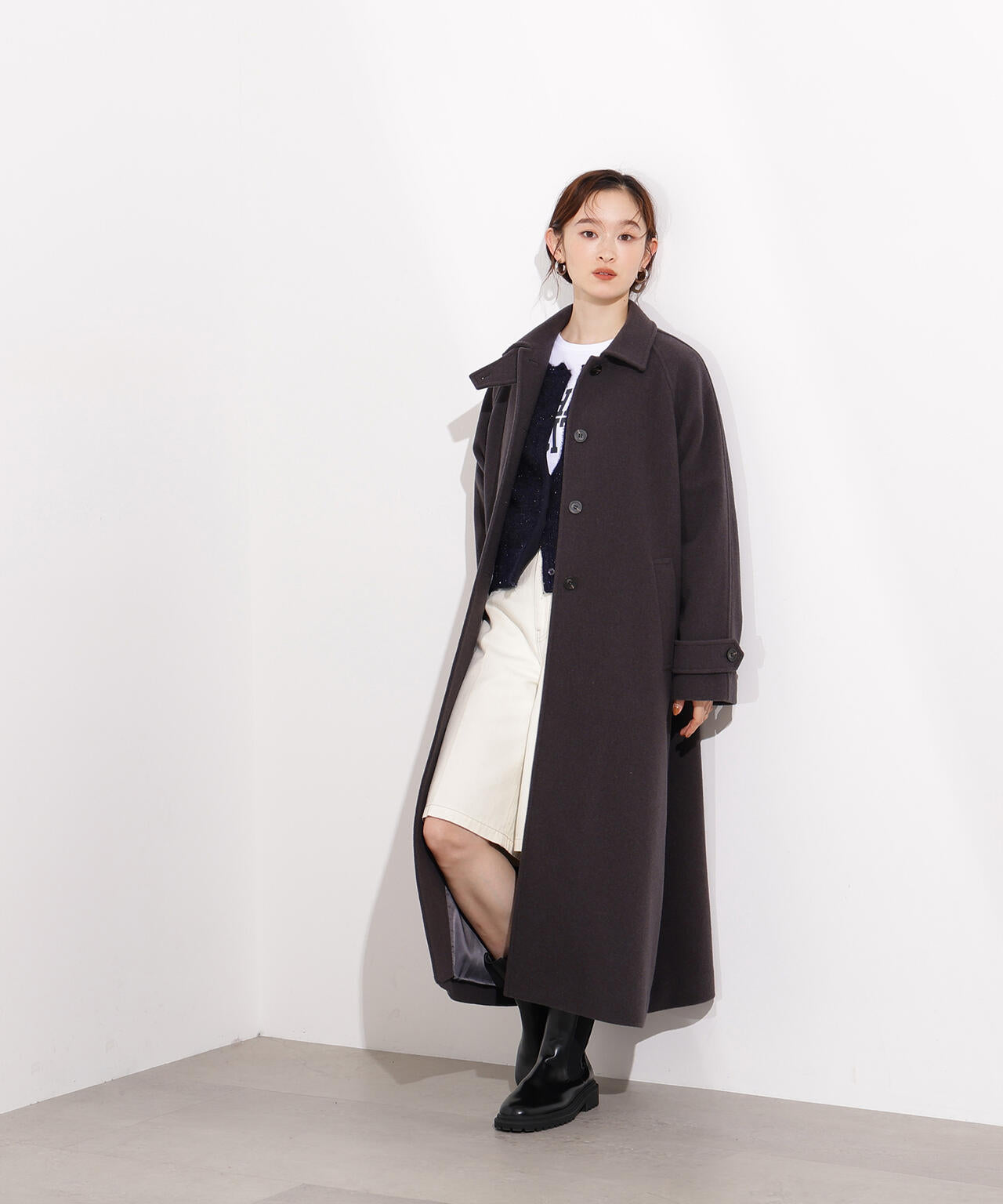 岸本セシルさん着用】ステンカラーロングコート | N. Natural Beauty