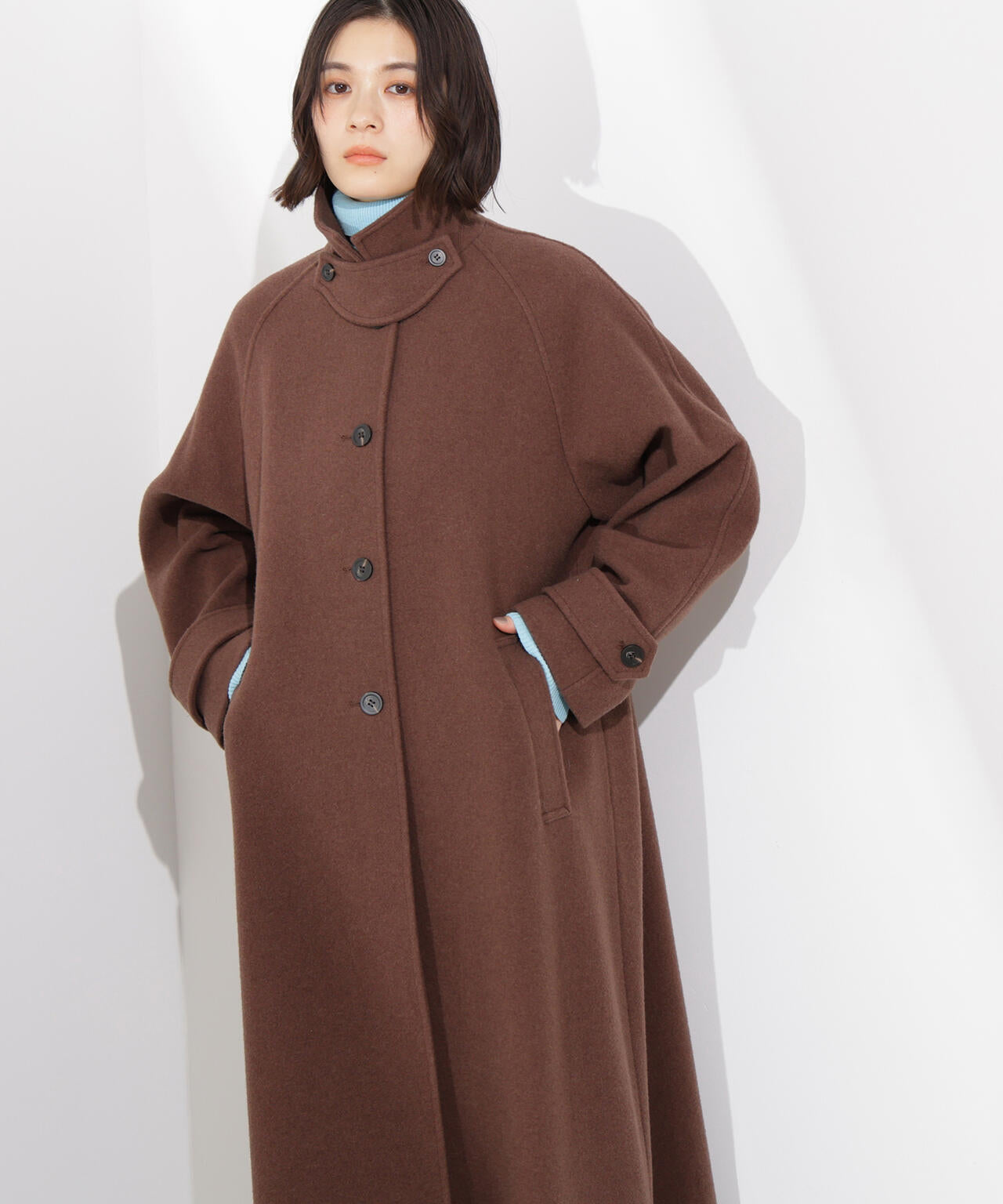 【岸本セシルさん着用】ステンカラーロングコート