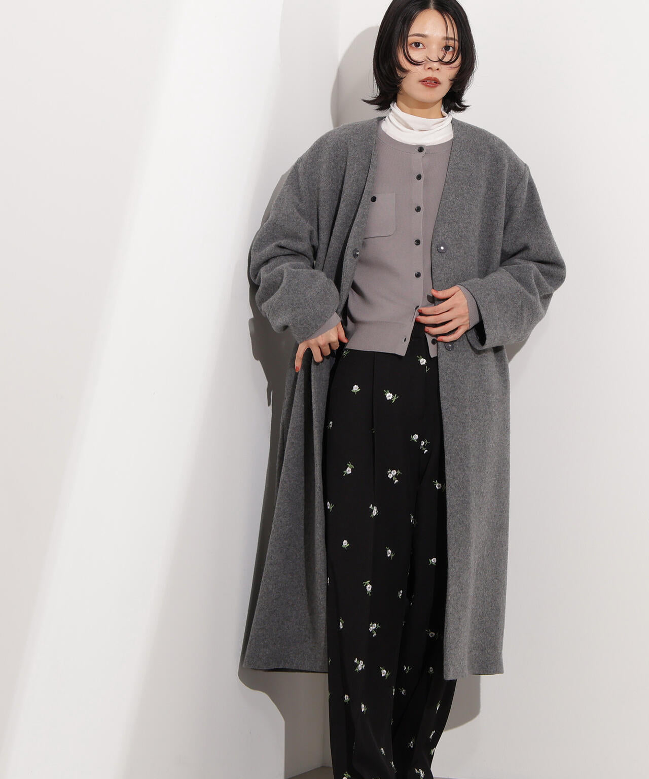 専用出品です。 ナチュラルビューティー グレー 系カシミヤ100ロングコート 専用出品です。 ナチュラルビューティー グレー 系カシミヤ100