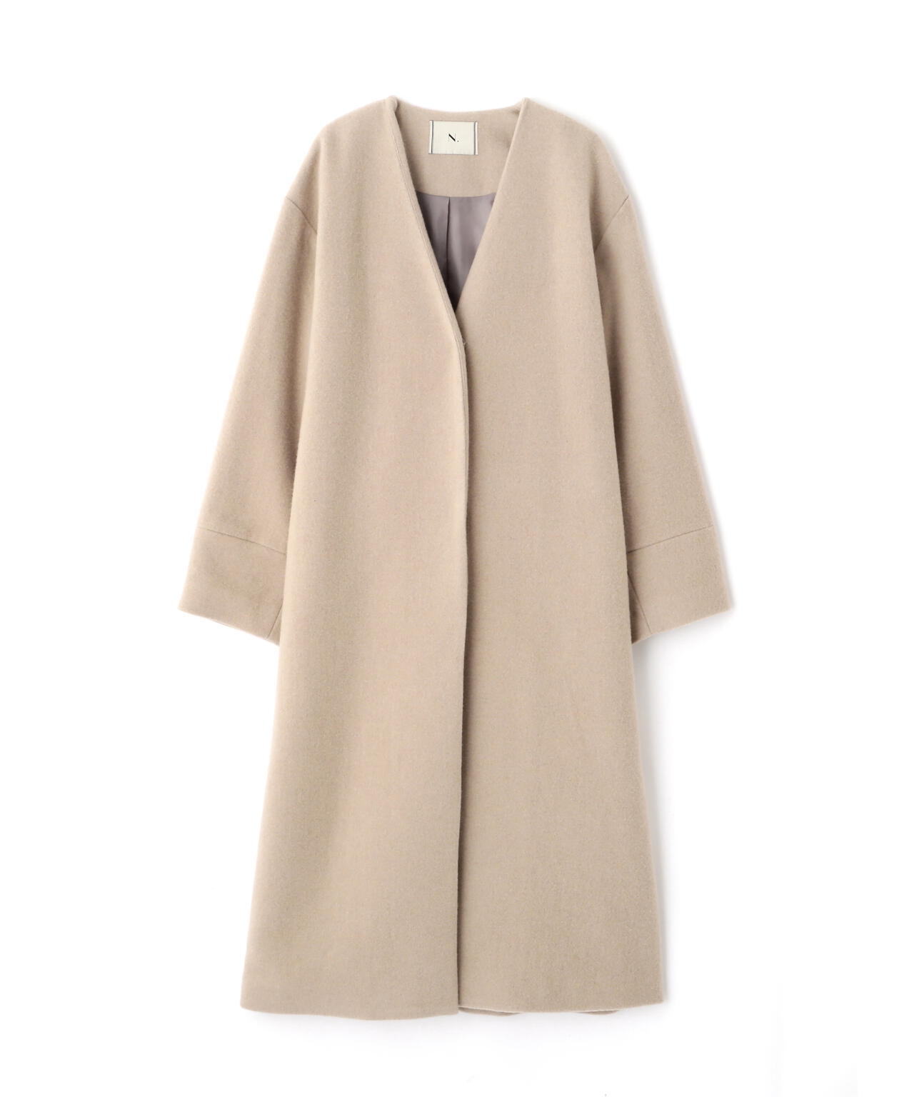 カラーレスロングコート