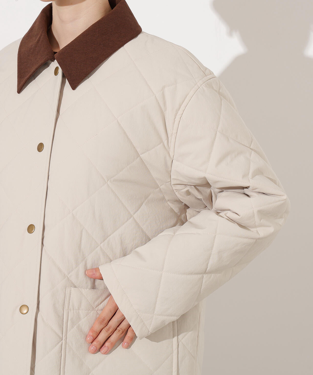 【岸本セシルさん着用】バイカラーキルティングブルゾン