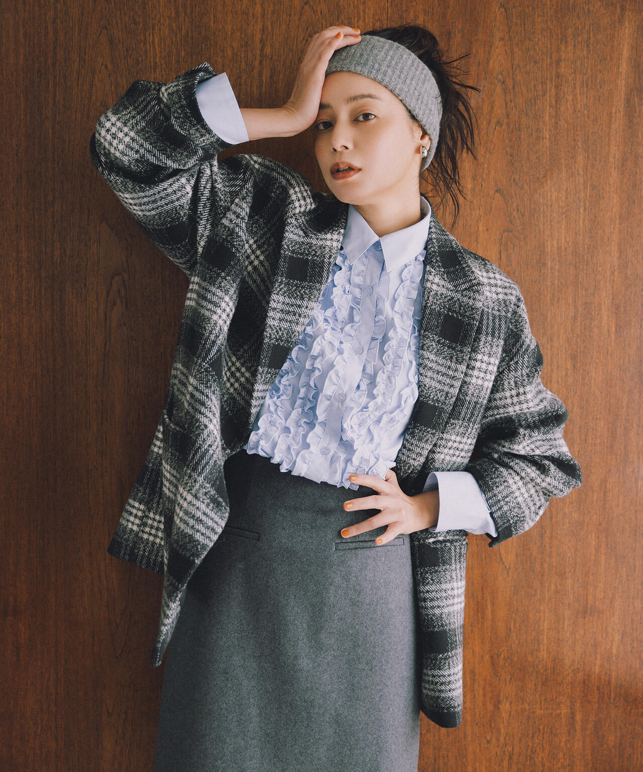 collab スエードライクオーバージャケット オーバージャケット