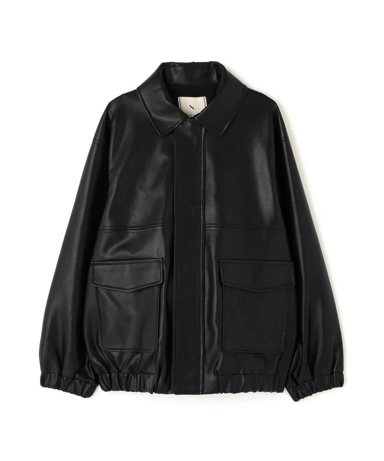 フェイクレザーステンカラーブルゾン