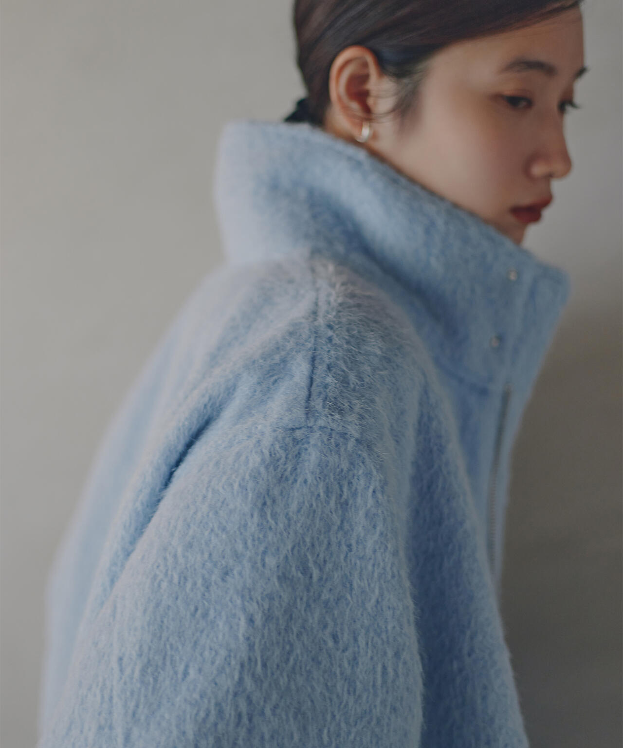 スタンドネックシャギーブルゾン