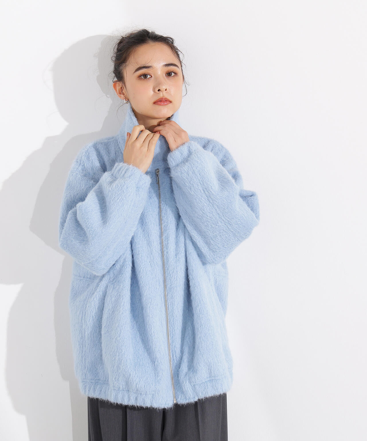 スタンドネックシャギーブルゾン | N. Natural Beauty Basic*（エヌ