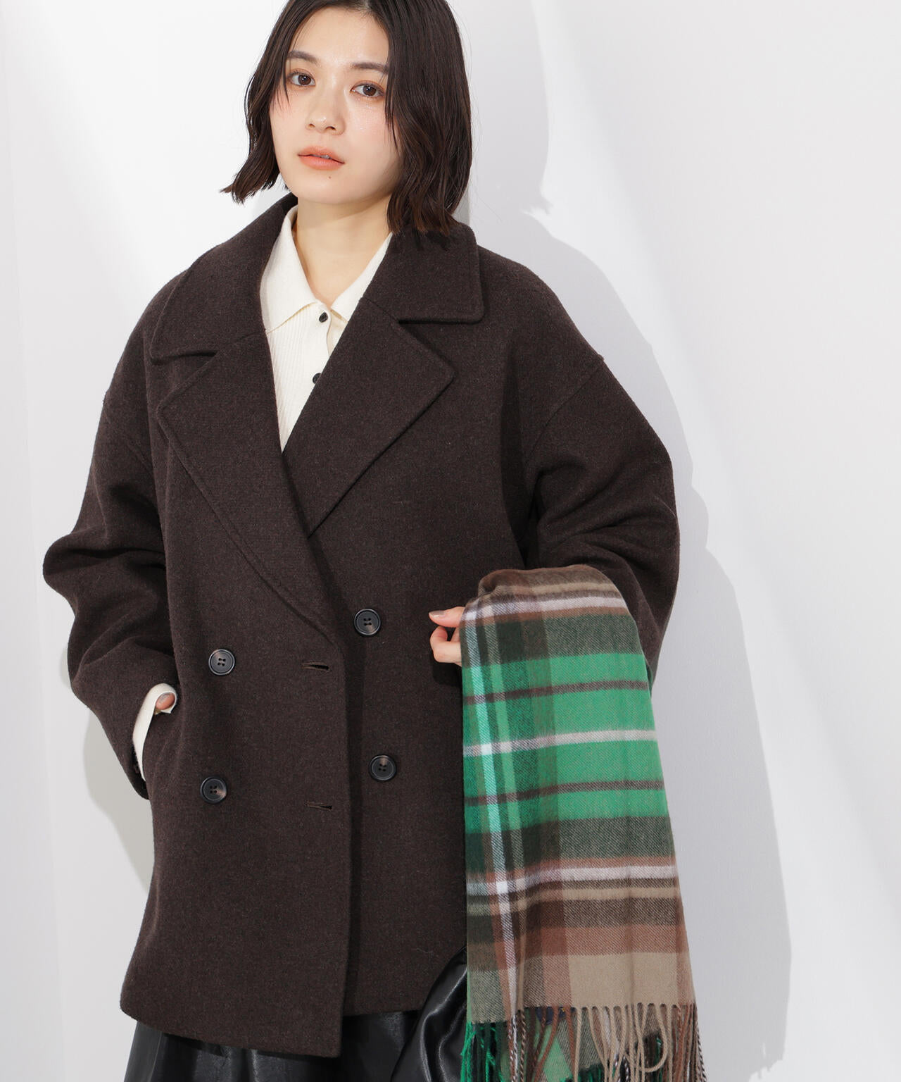 ミドルPコート《ブラウン×ゴールドボタン：LUMINE・LUCUA・official site限定》