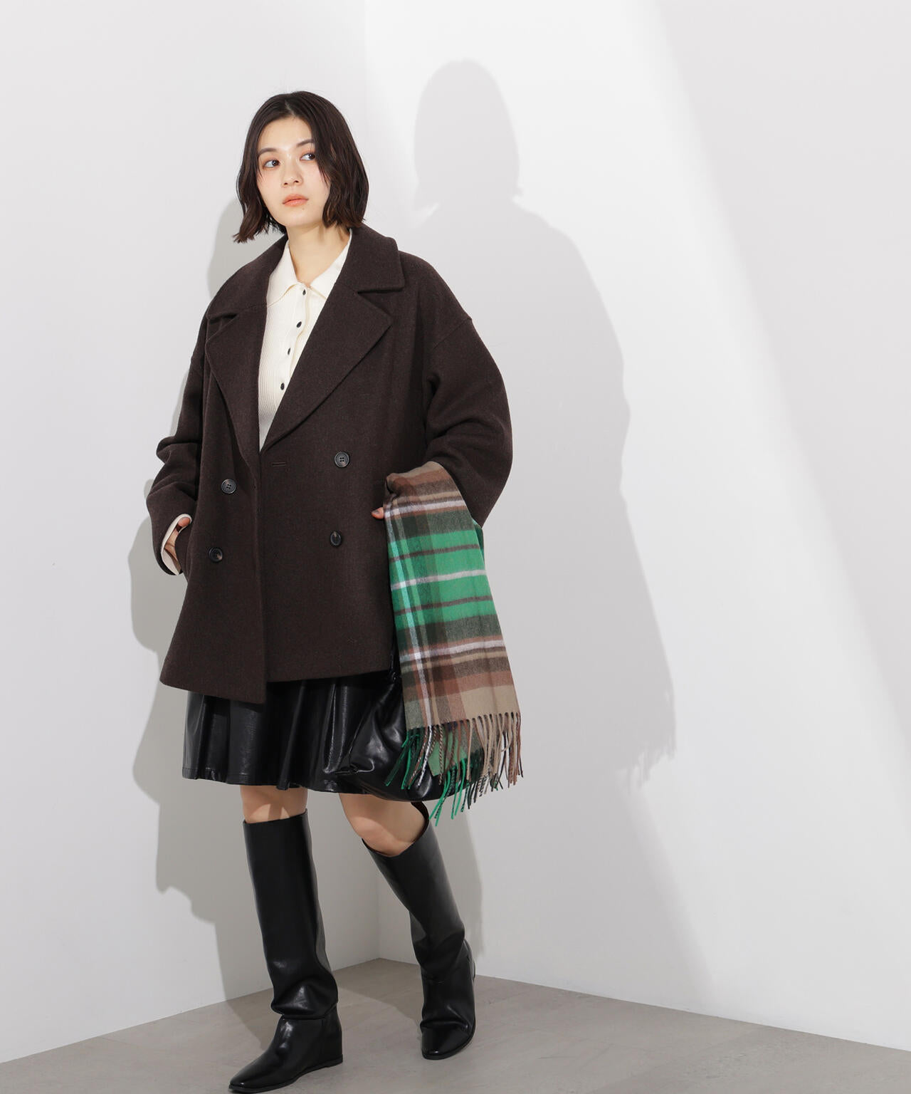 ミドルPコート《ブラウン×ゴールドボタン：LUMINE・LUCUA・official site限定》