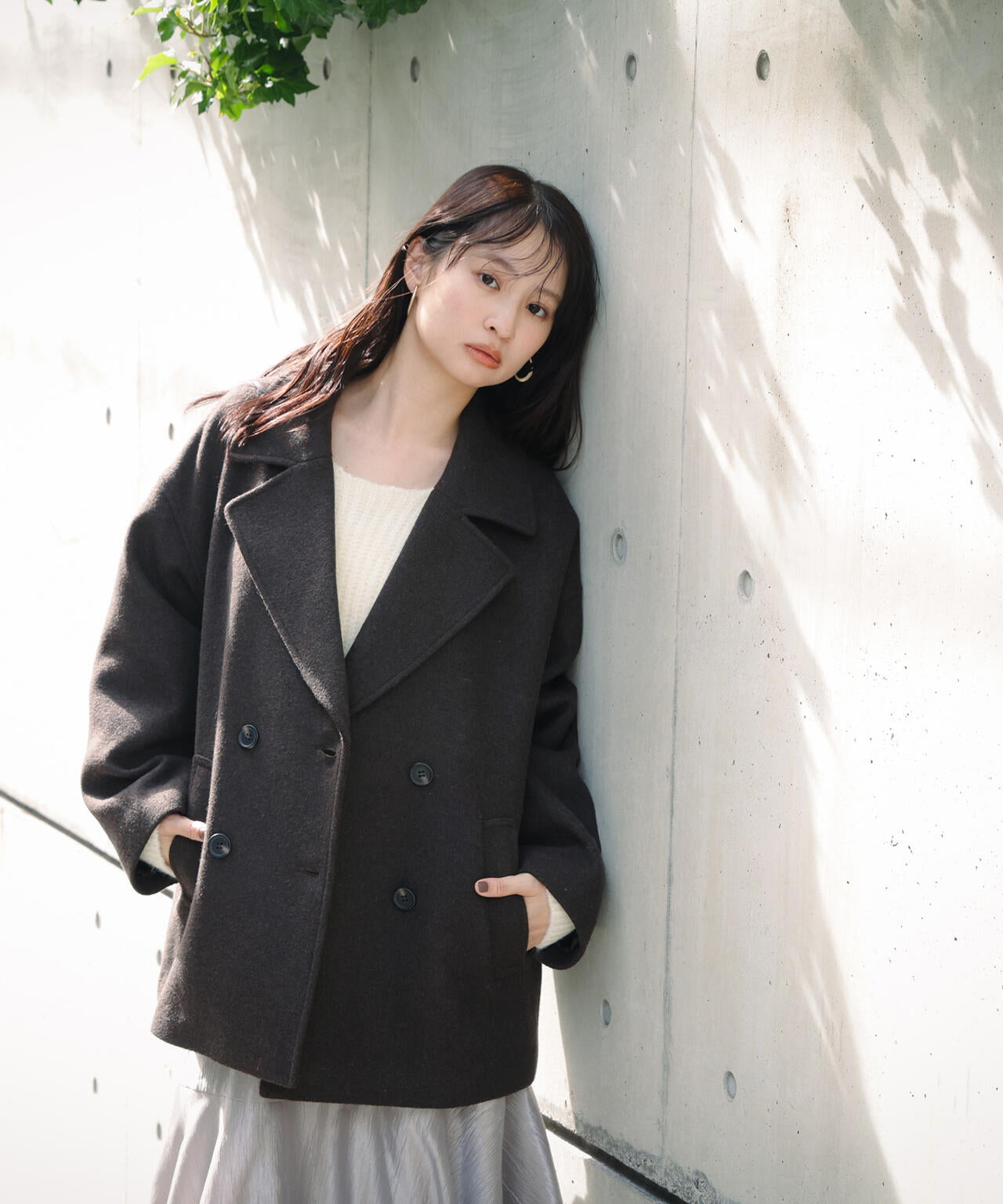 ミドルPコート《ブラウン×ゴールドボタン：LUMINE・LUCUA・official site限定》