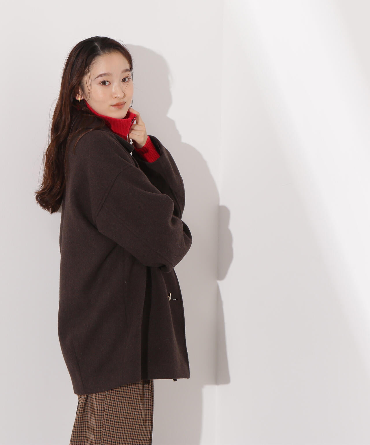 ミドルPコート《ブラウン×ゴールドボタン：LUMINE・LUCUA・official site限定》