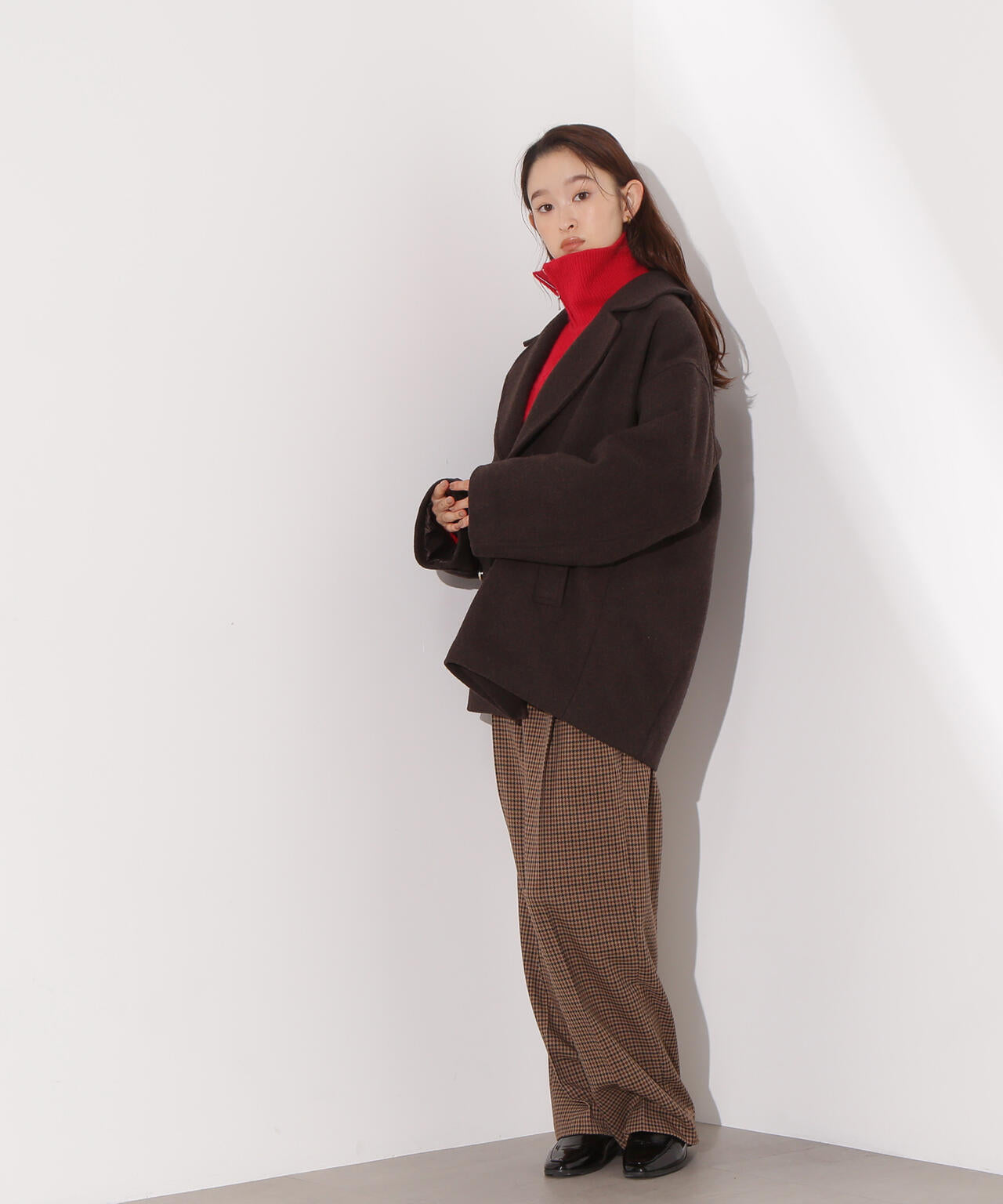 ミドルPコート《ブラウン×ゴールドボタン：LUMINE・LUCUA・official site限定》