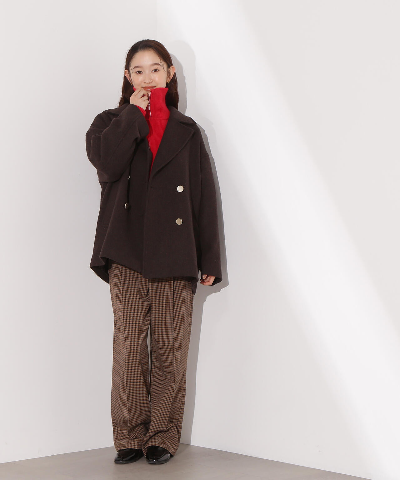 ミドルPコート《ブラウン×ゴールドボタン：LUMINE・LUCUA・official site限定》