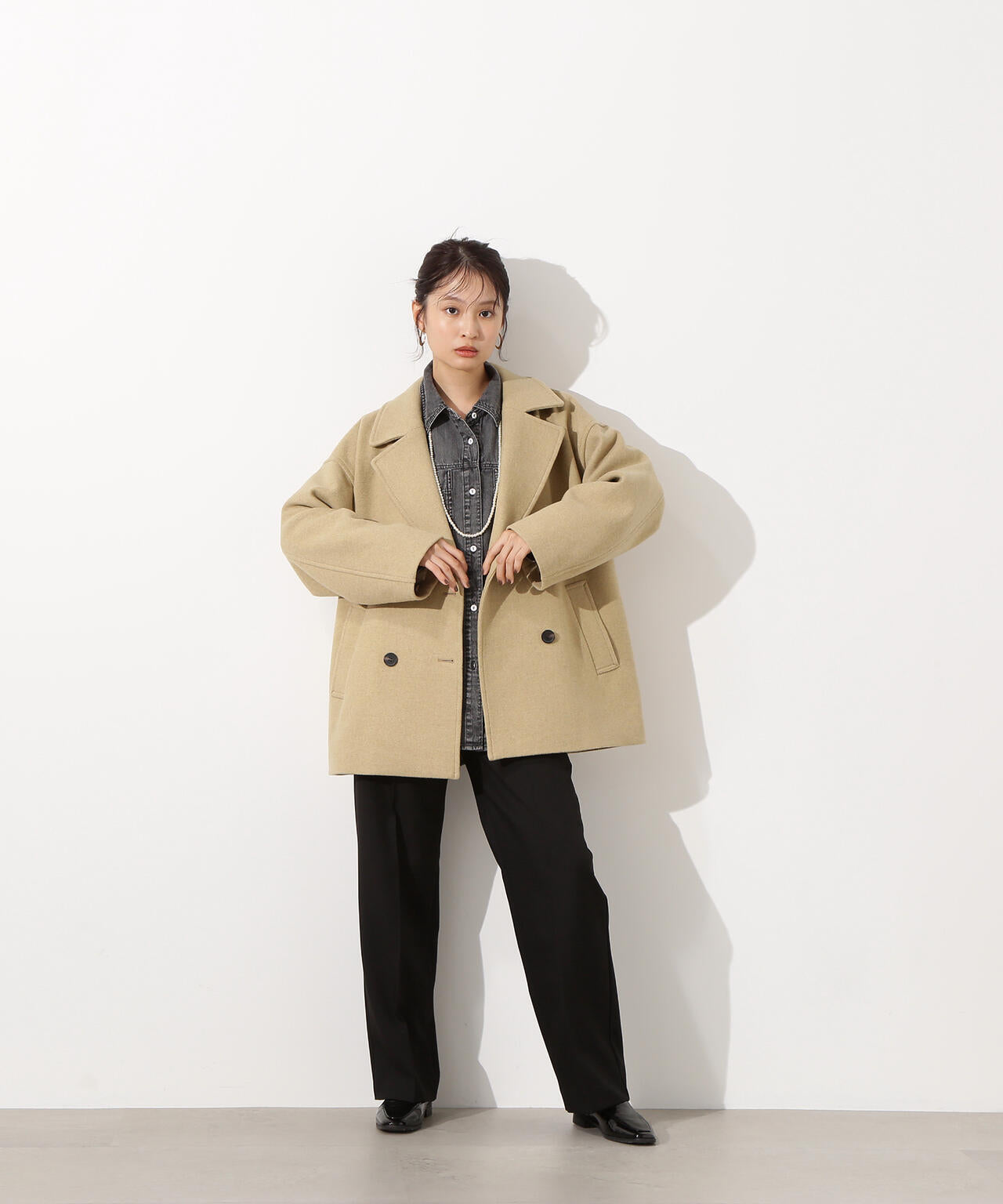 ミドルPコート《ブラウン×ゴールドボタン：LUMINE・LUCUA・official site限定》