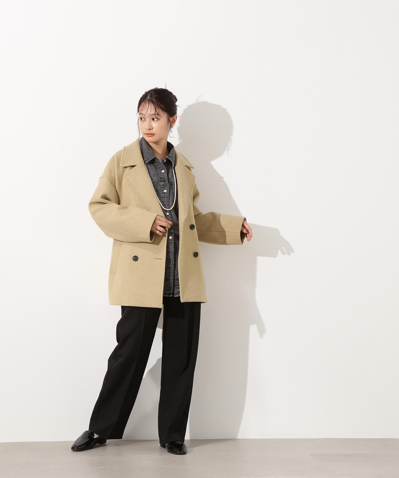 ミドルPコート《ブラウン×ゴールドボタン：LUMINE・LUCUA・official site限定》