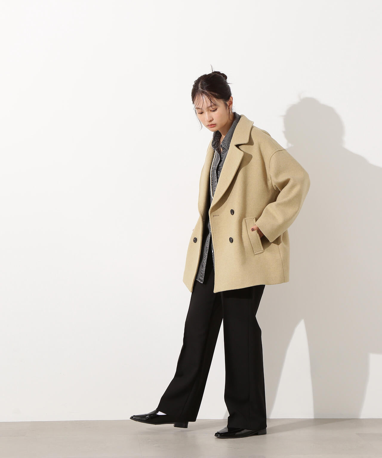 ミドルPコート《ブラウン×ゴールドボタン：LUMINE・LUCUA・official site限定》