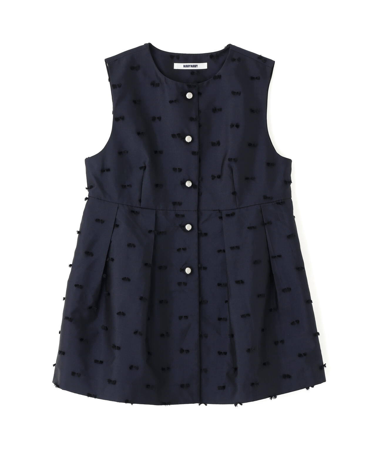 【365好きを着て気分が高まる】 リボンジャガードジレ