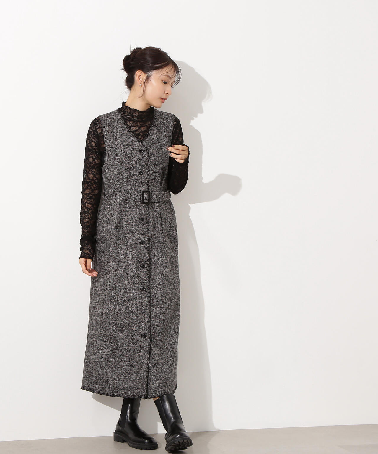 岸本セシルさん着用】レースハイネックカットソー | N. Natural