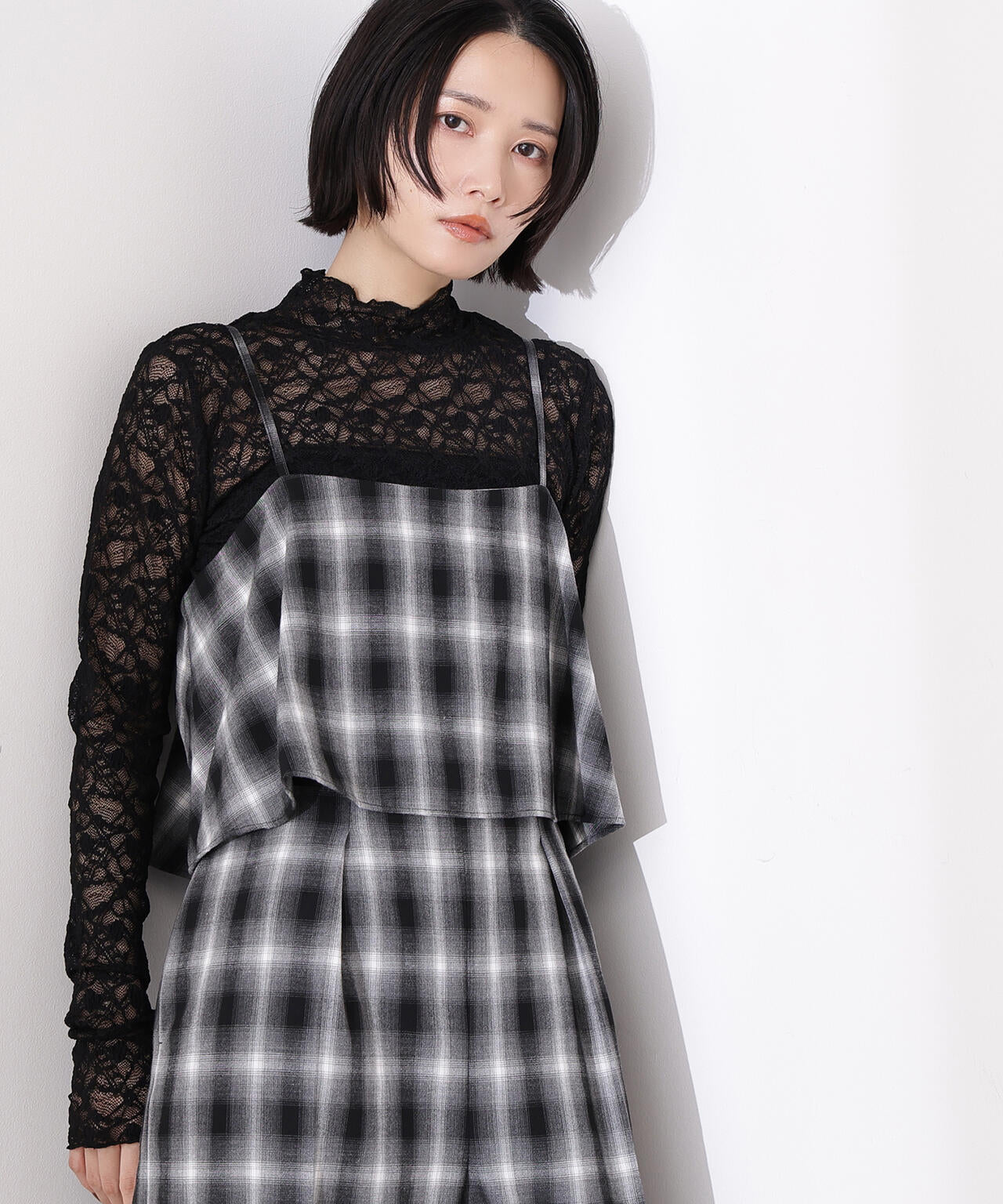 【岸本セシルさん着用】レースハイネックカットソー