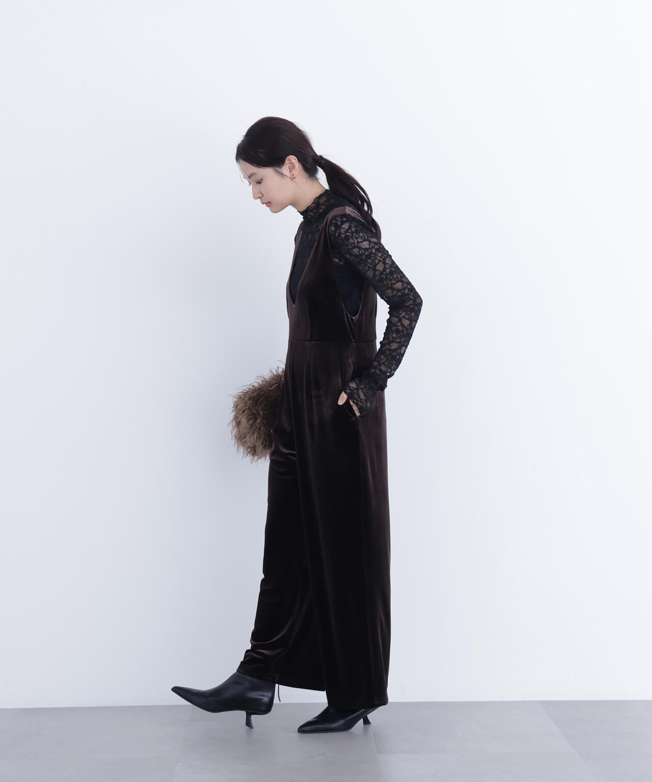 【岸本セシルさん着用】レースハイネックカットソー