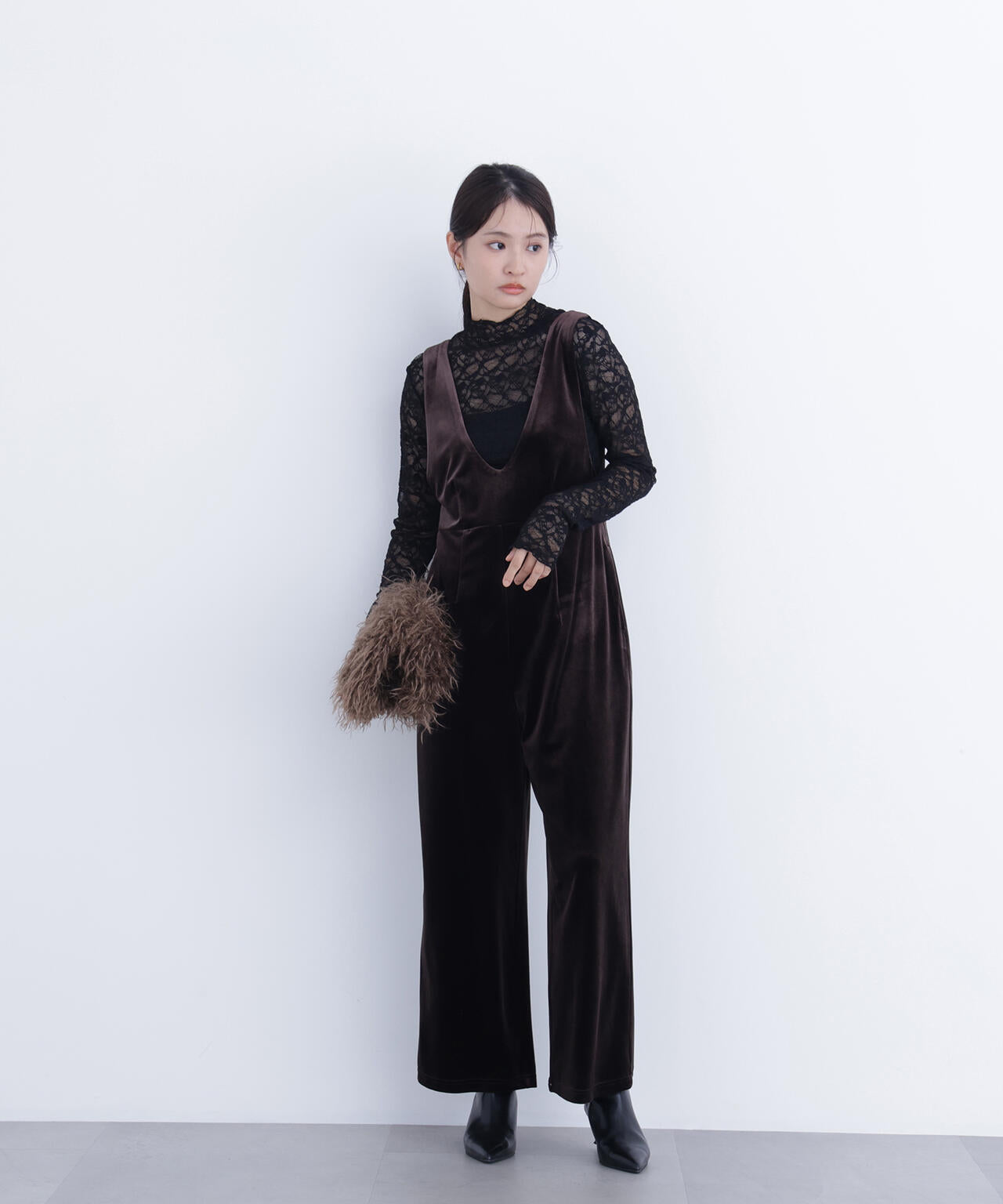 【岸本セシルさん着用】レースハイネックカットソー