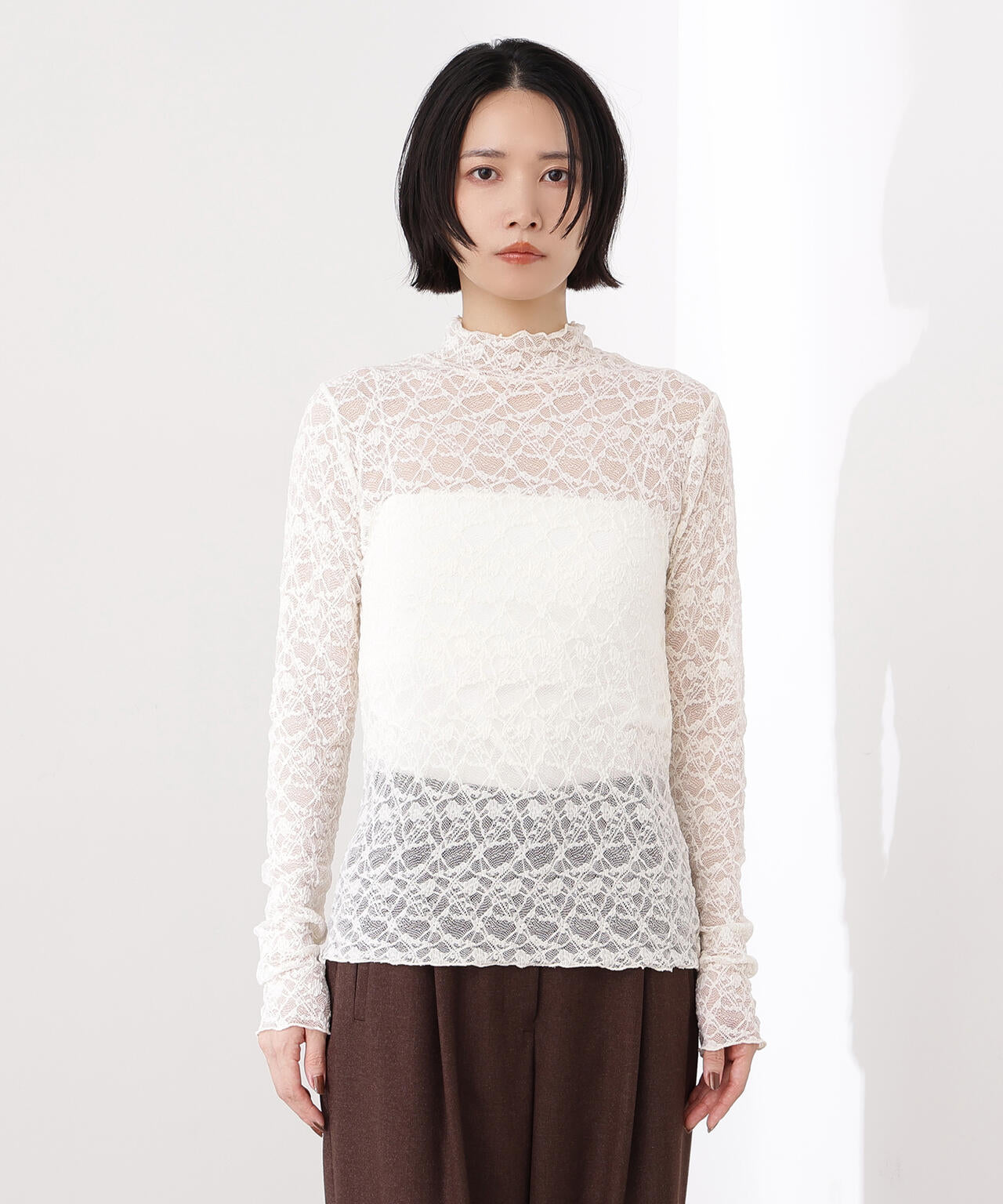 岸本セシルさん着用】レースハイネックカットソー | N. Natural Beauty