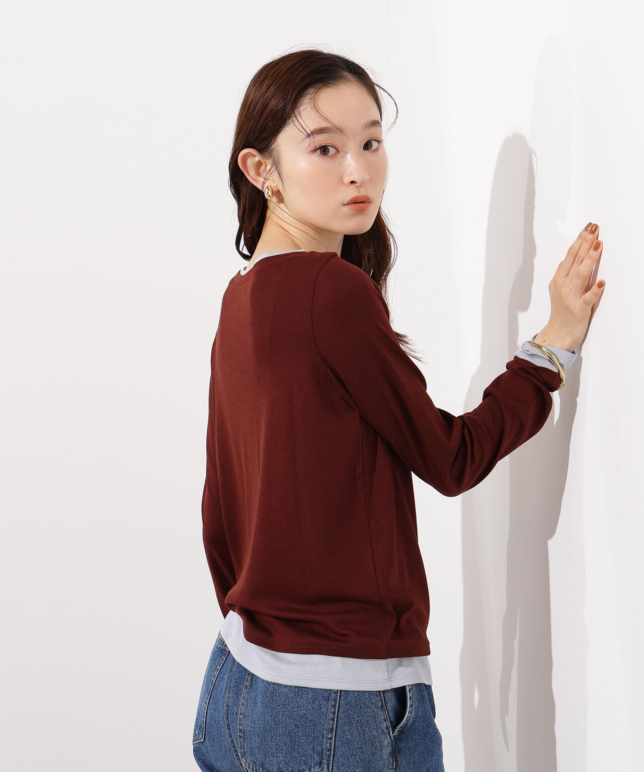 ゆ。pium 先行発売品 バイカラーレイヤードトップス バイカラーレイヤードニットトップス – pium