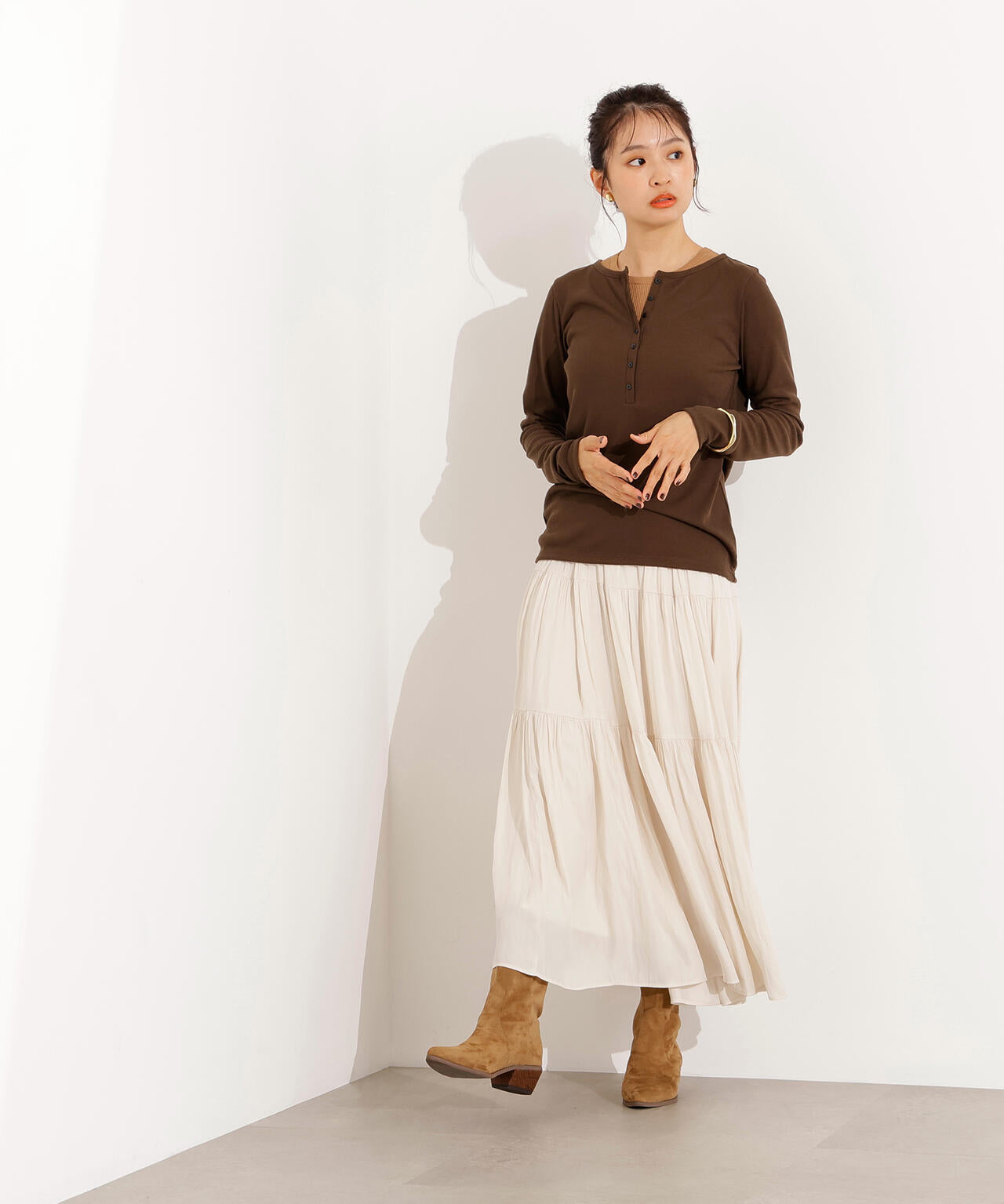 ヘンリーネックシアーカットソー | N. Natural Beauty Basic*（エヌ