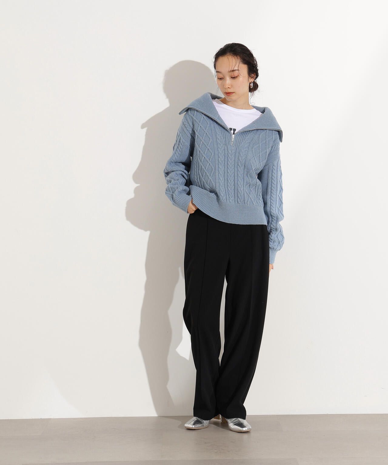 ハーフジップケーブルニット | N. Natural Beauty Basic*（エヌ