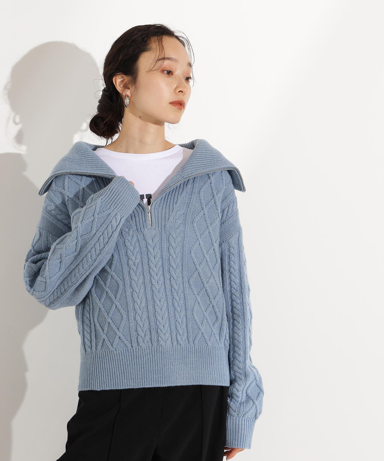 ハーフジップケーブルニット | N. Natural Beauty Basic*（エヌ