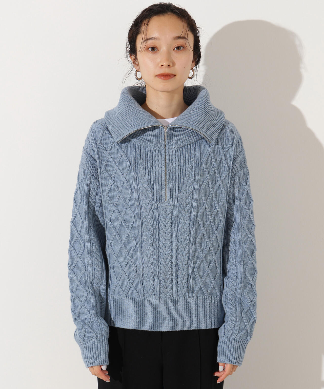 ハーフジップケーブルニット | N. Natural Beauty Basic*（エヌ