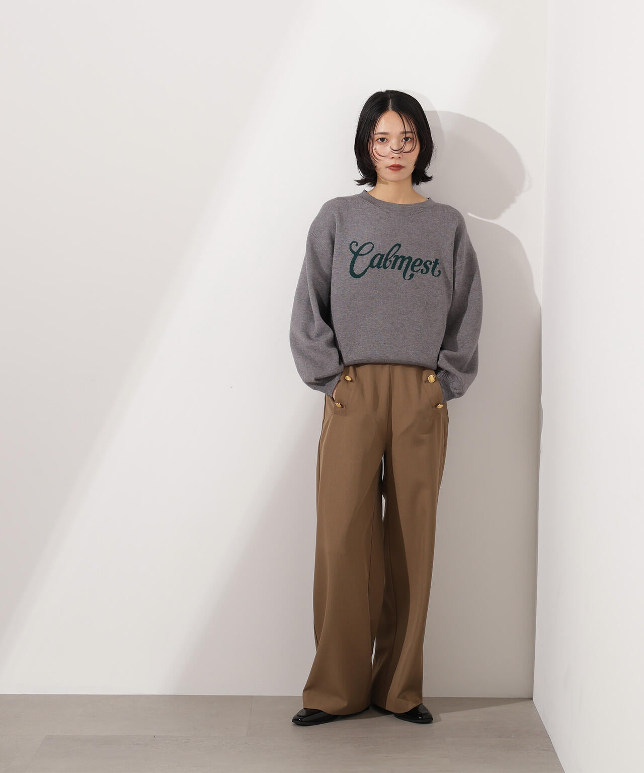 ロゴジャガードニット