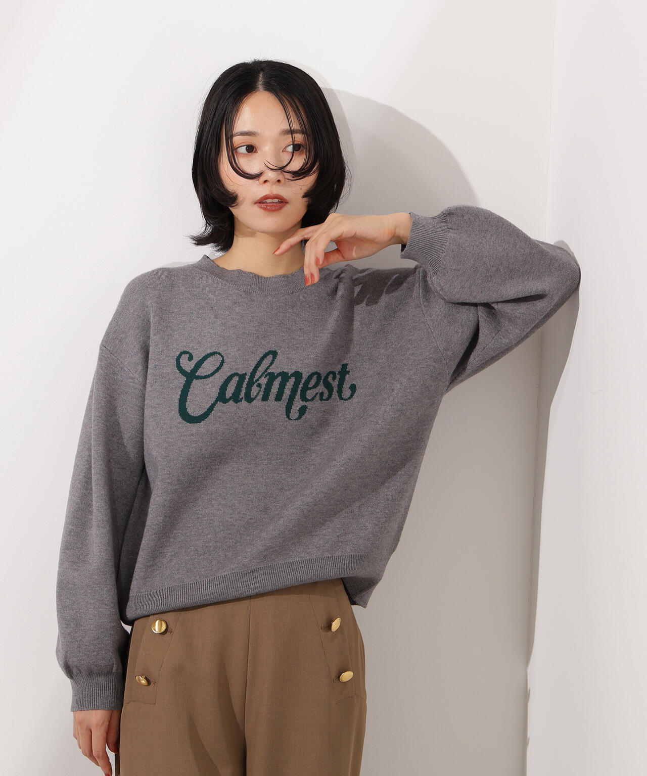 ロゴジャガードニット