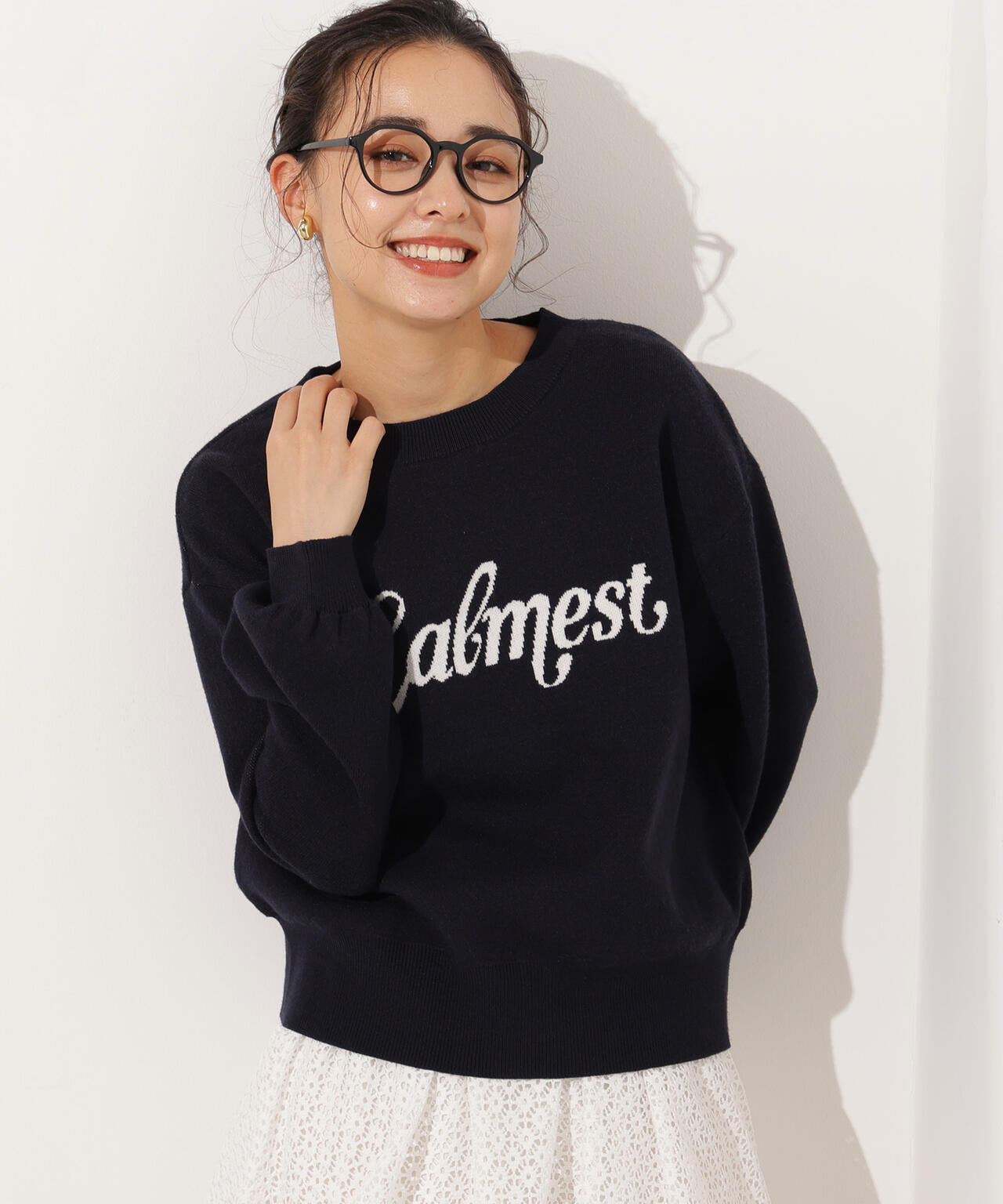 ロゴジャガードニット