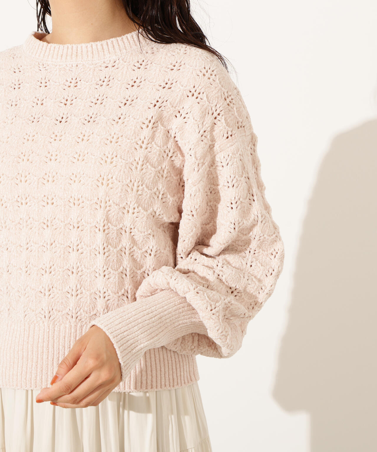 モールアイレットニット