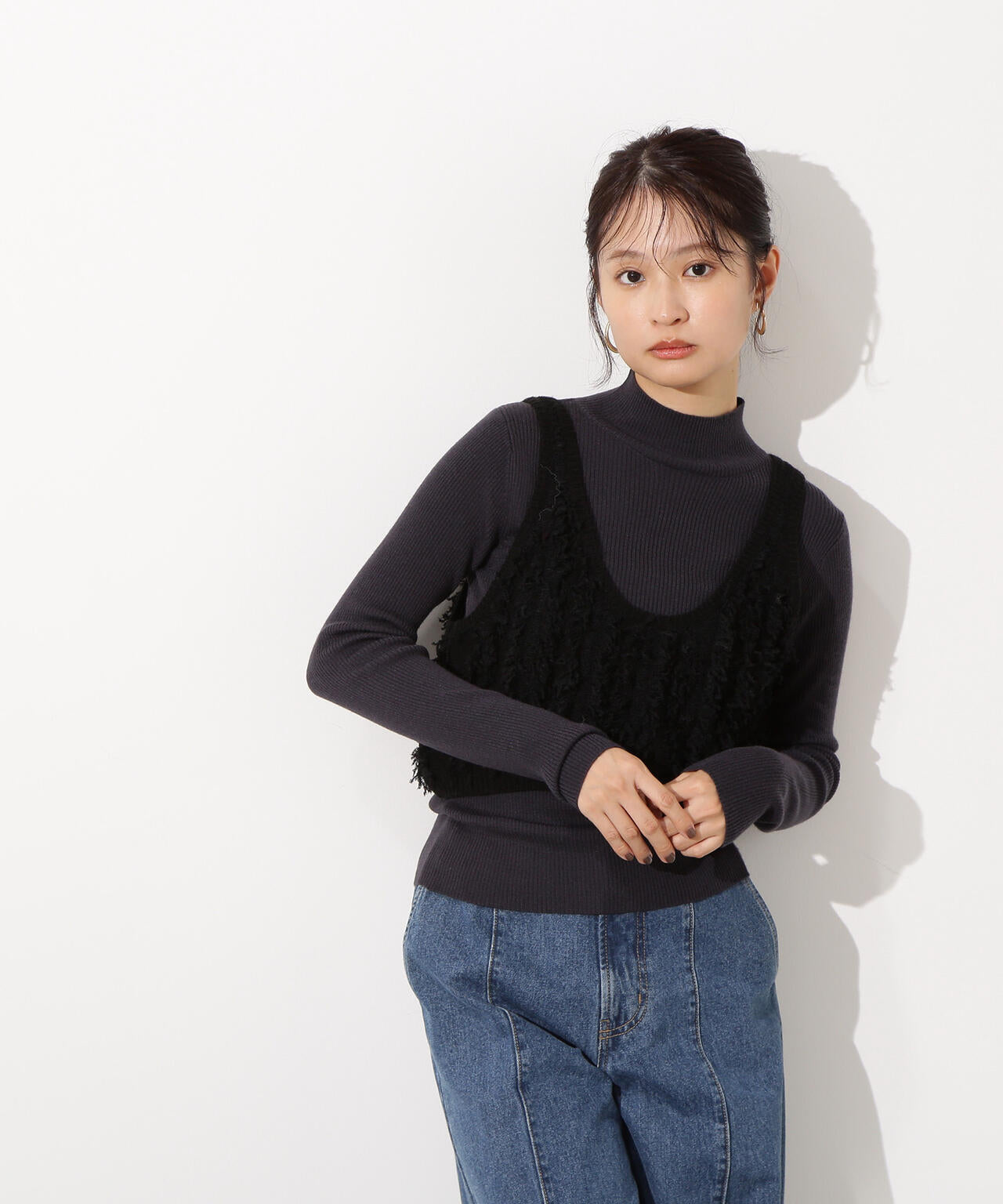 フリンジニットベストセット