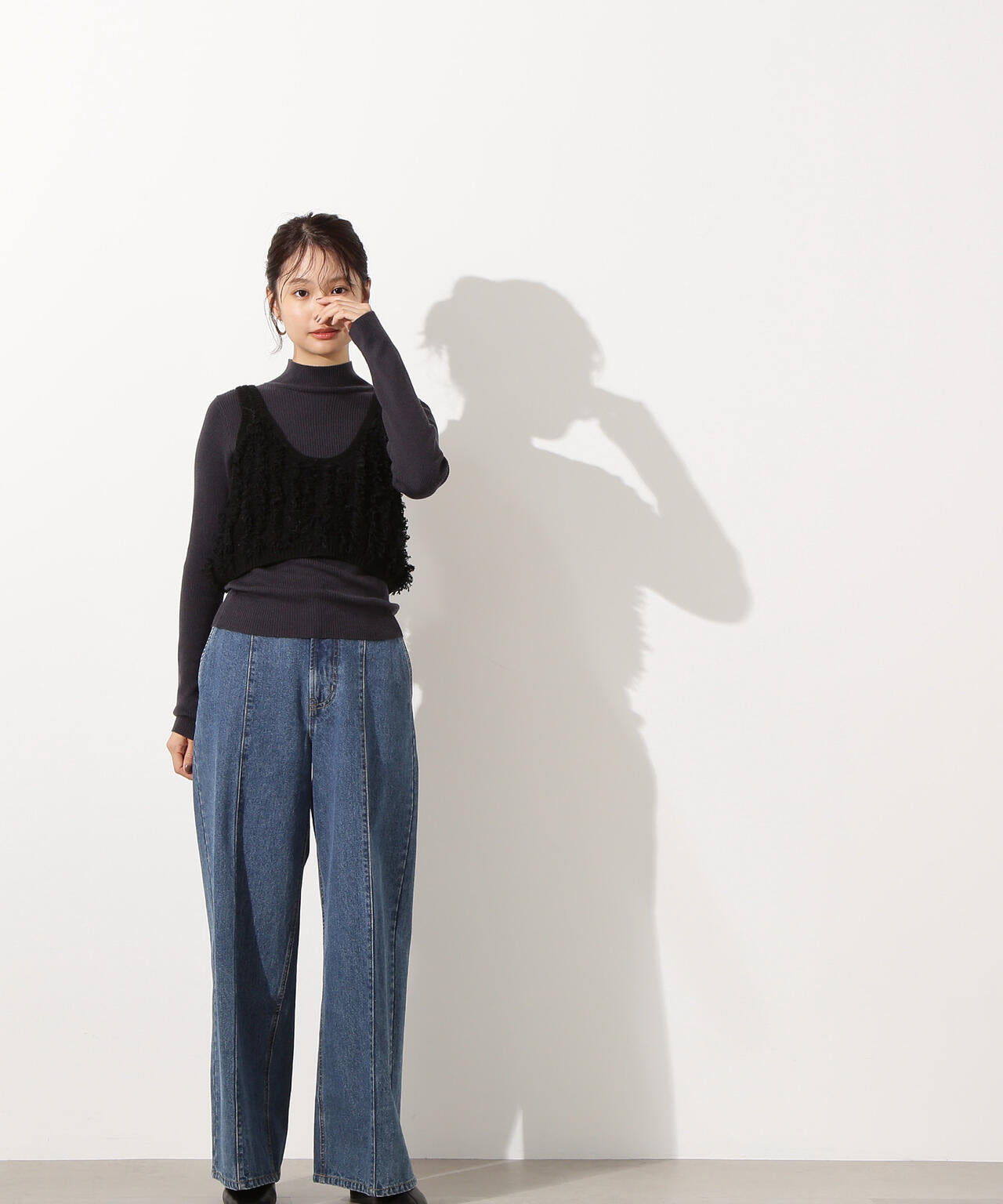 フリンジニットベストセット