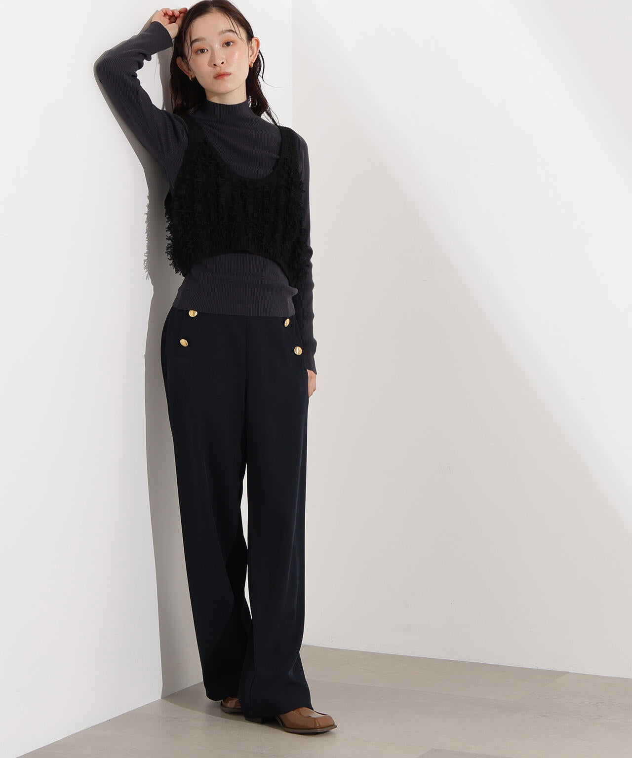 フリンジニットベストセット