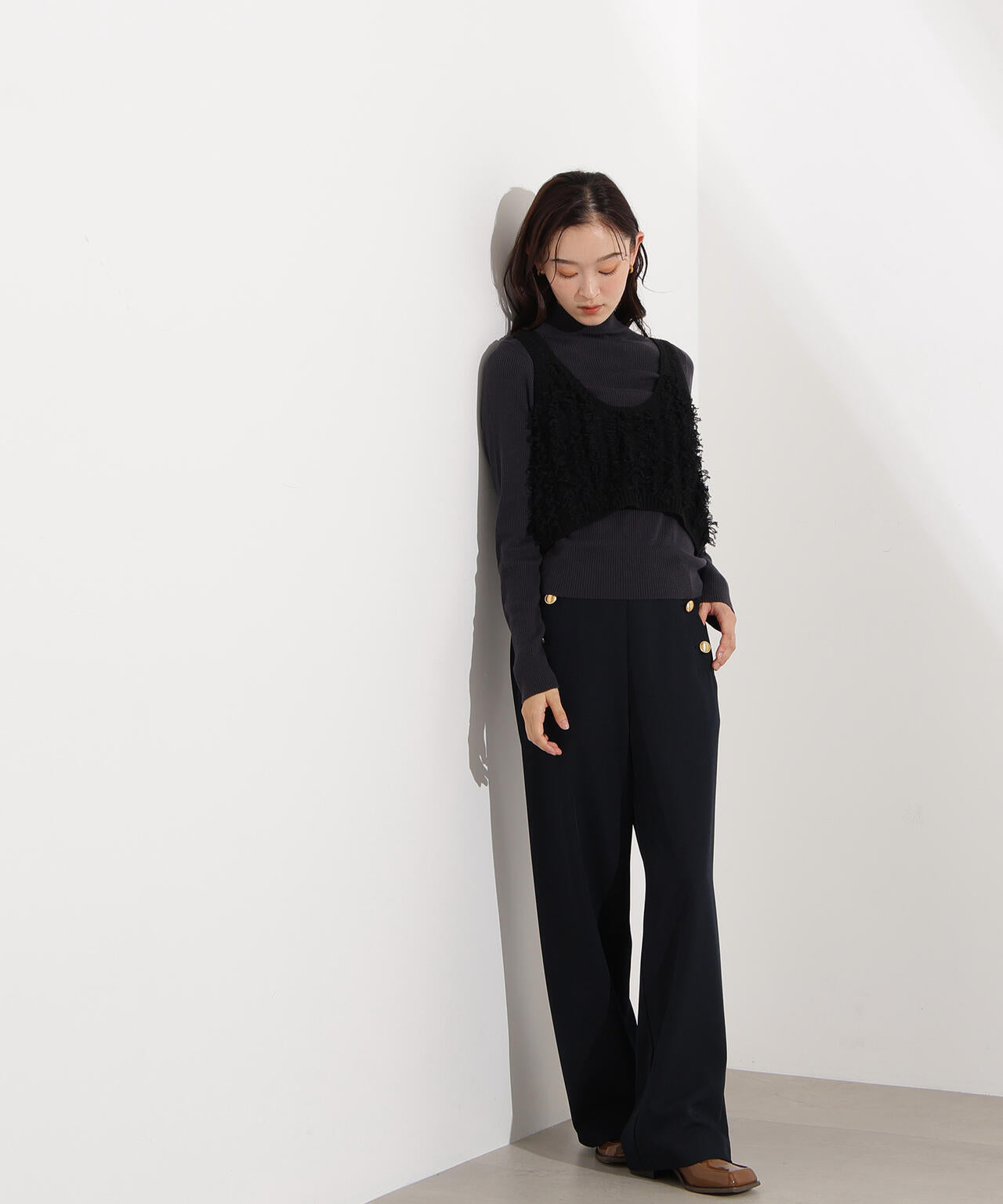 フリンジニットベストセット