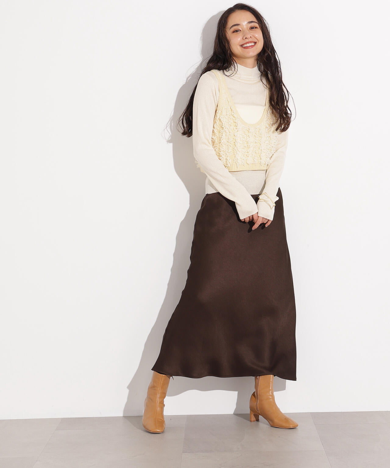 フリンジニットベストセット