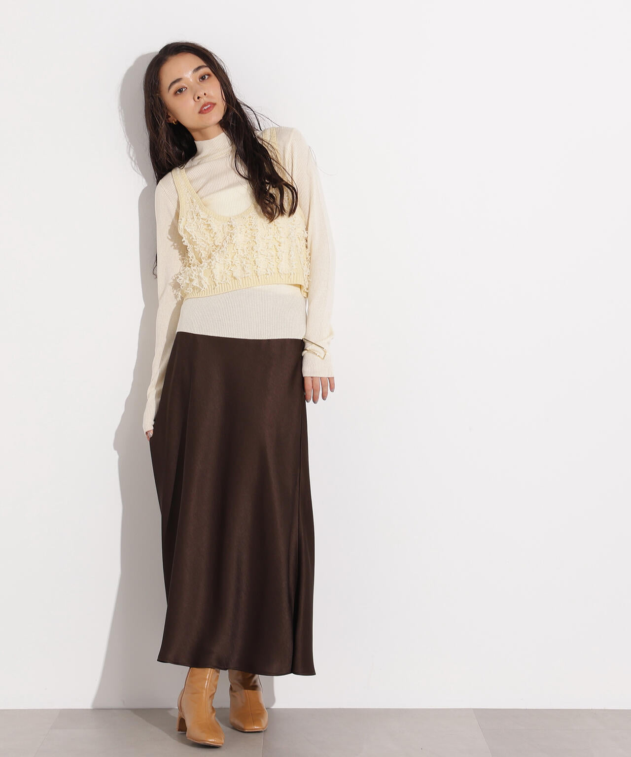 フリンジニットベストセット