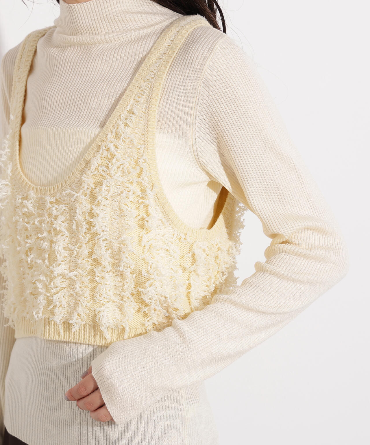 フリンジニットベストセット