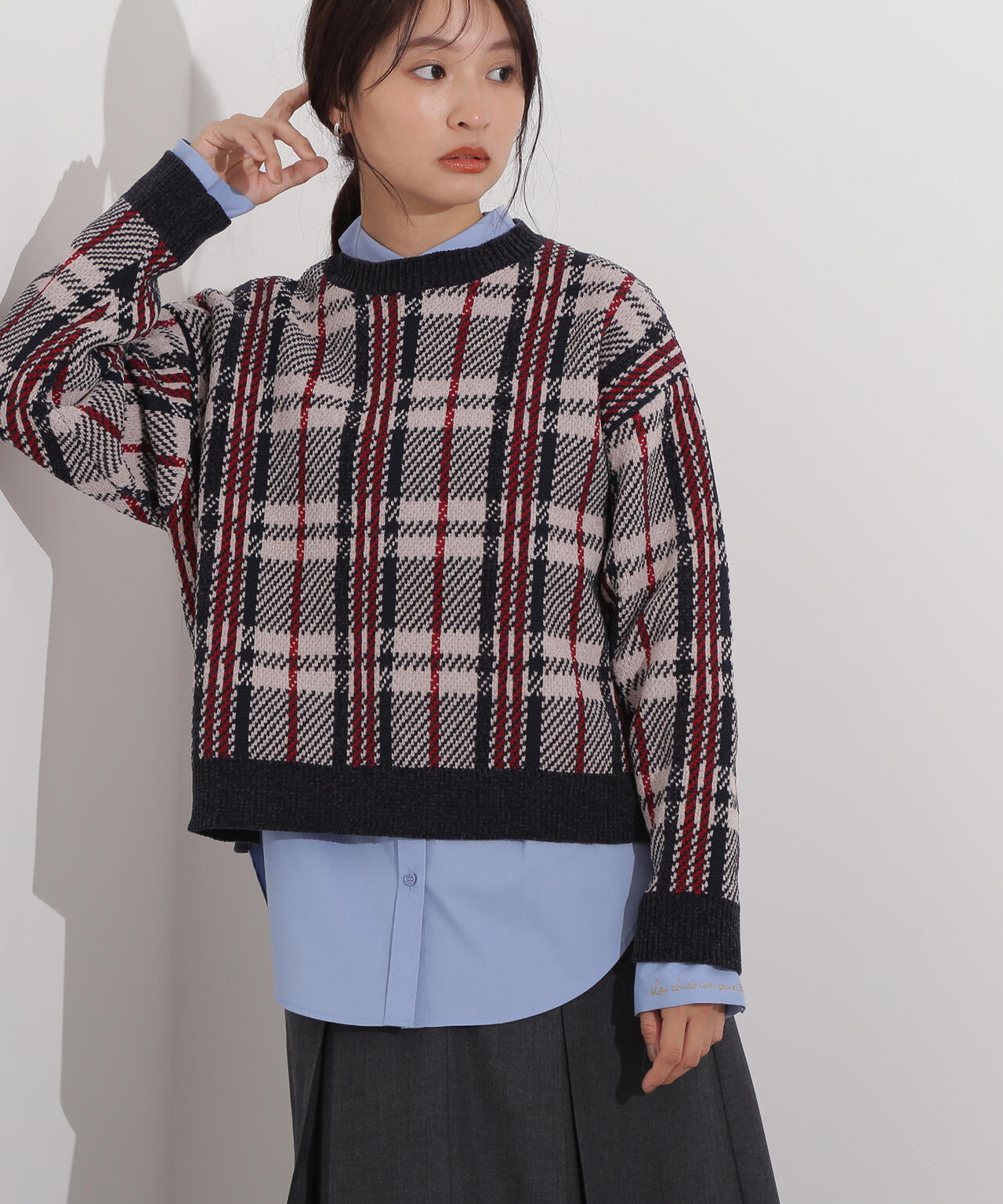 【新品・未使用】ENDAY 2wayチェックニット rienda | 2WAYチェックニットカーディガン (ニット ) |SHEL'TTER WEBSTORE