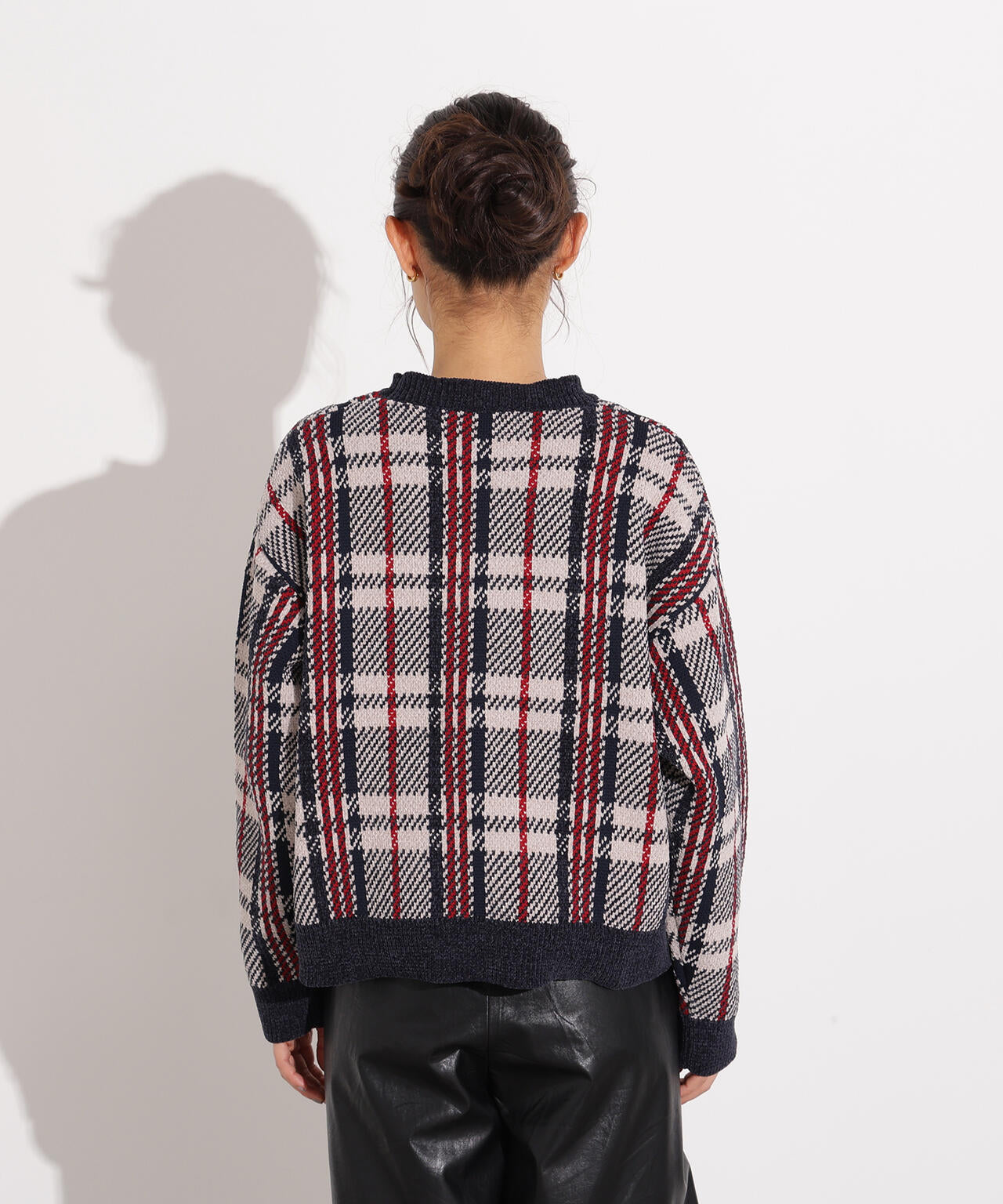 モールチェックニット