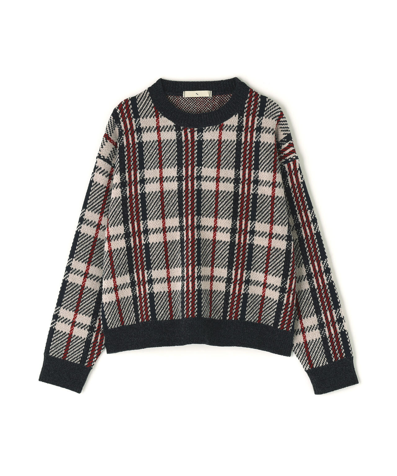 モールチェックニット