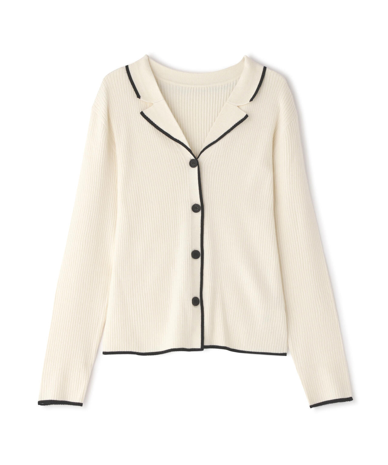 バイカラー開襟リブニット | N. Natural Beauty Basic*（エヌ