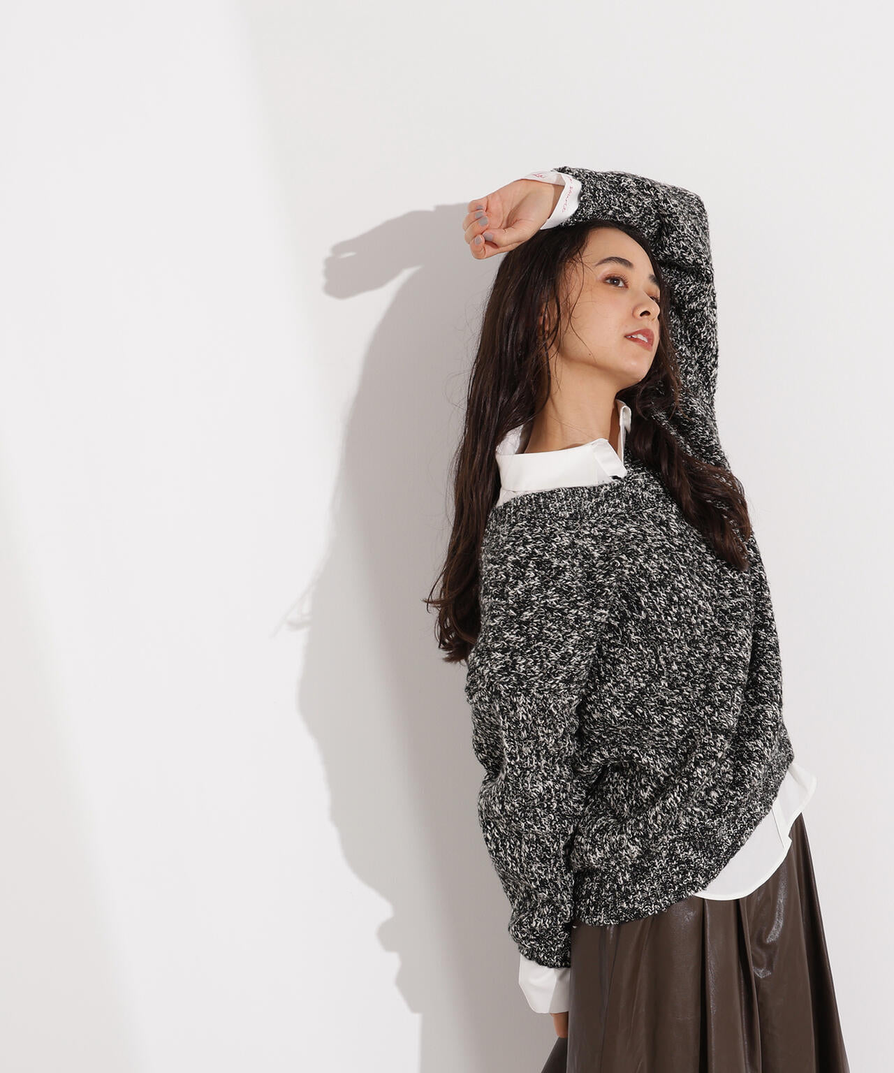 【岸本セシルさん着用】メランジVネックニット