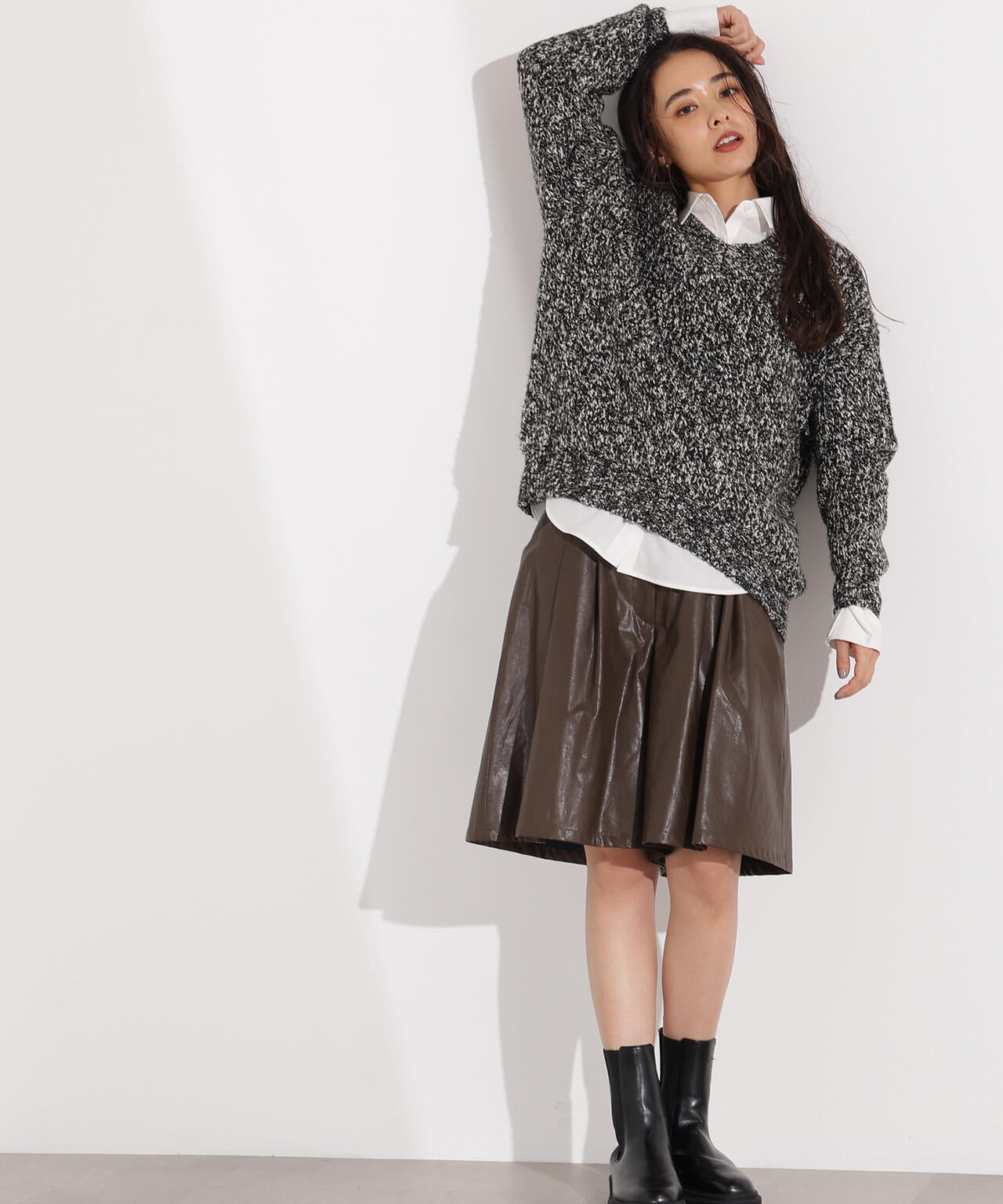 【岸本セシルさん着用】メランジVネックニット