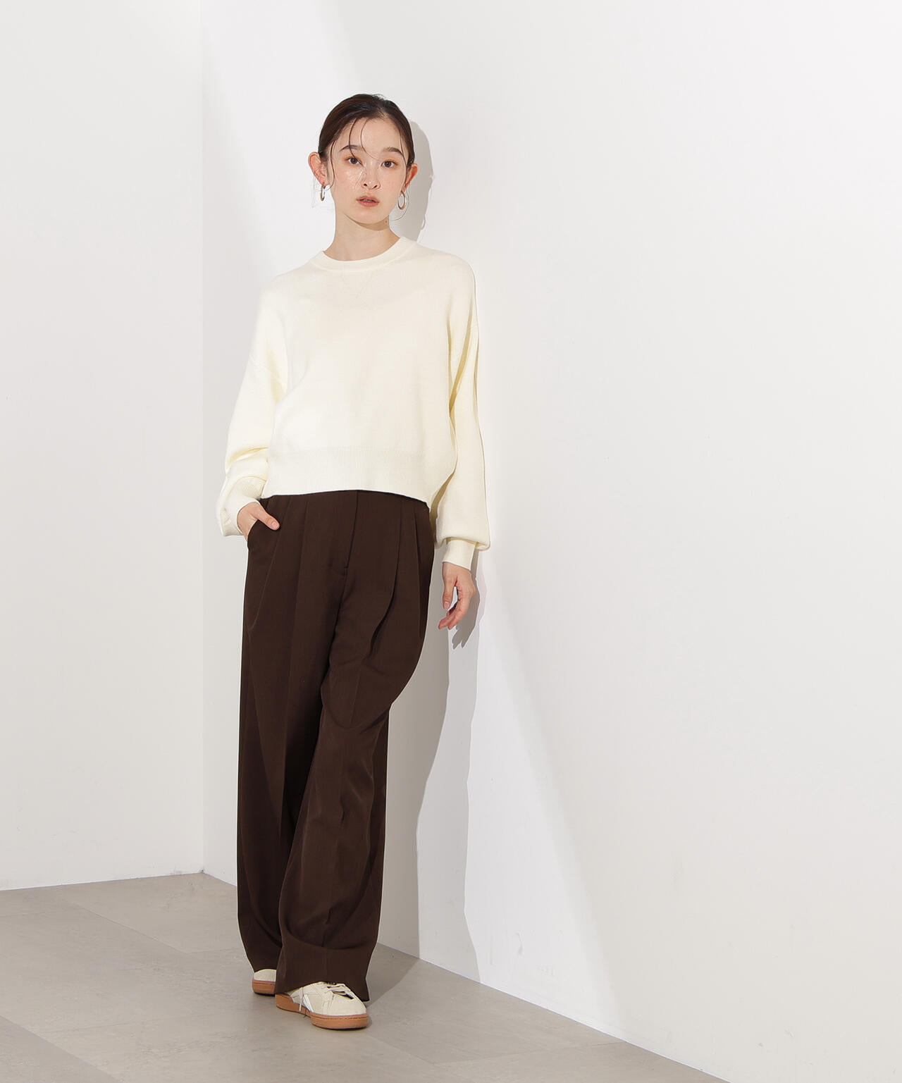 スウェットライクニットプルオーバー