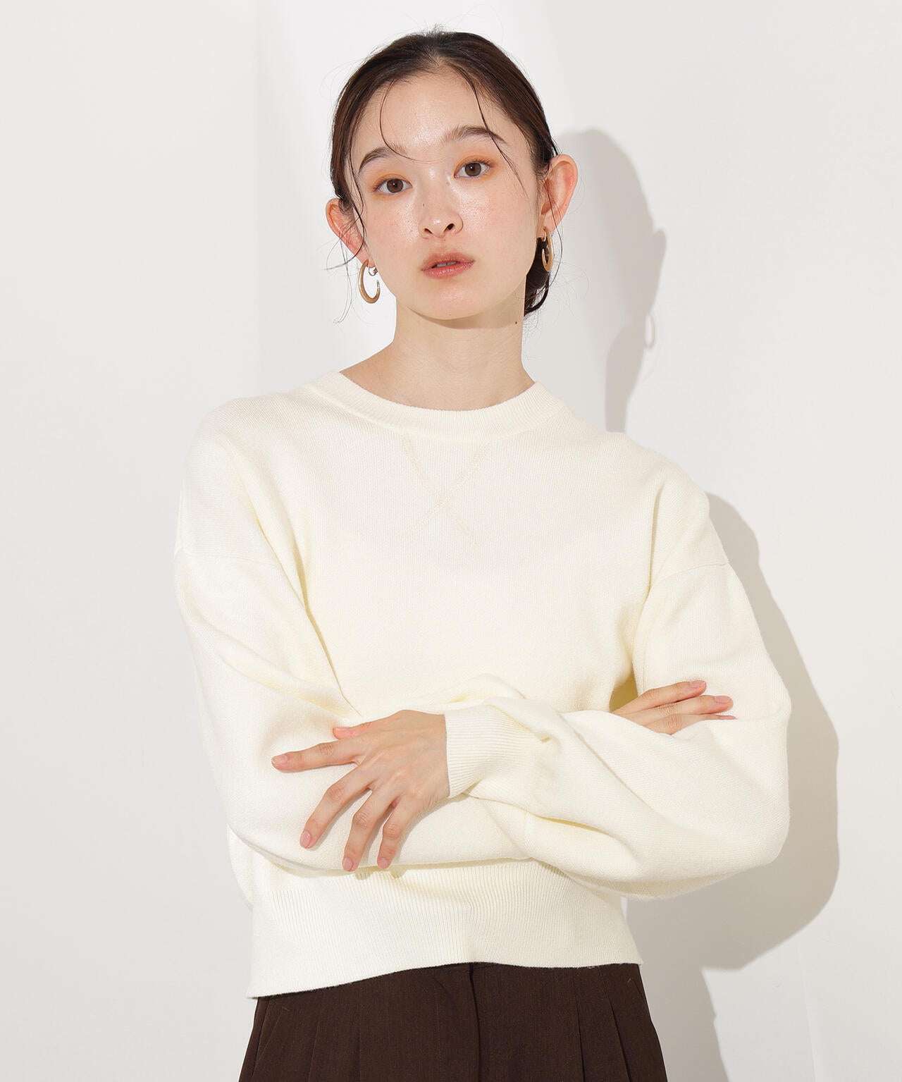スウェットライクニットプルオーバー